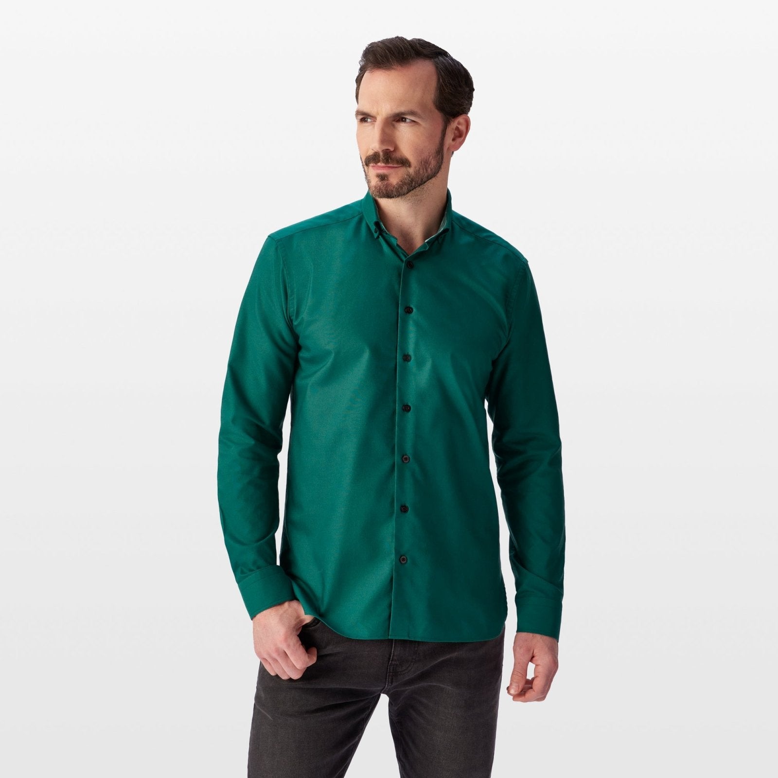 Green Oxford with China Town Accents Button - Down Shirt - Blake Mill