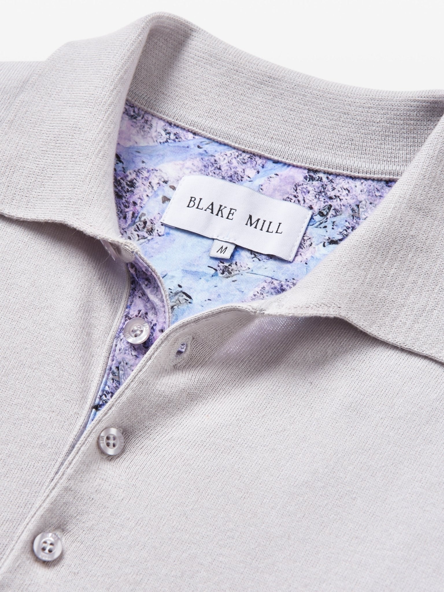 Grey Knit Polo with Times March Accents - Blake Mill