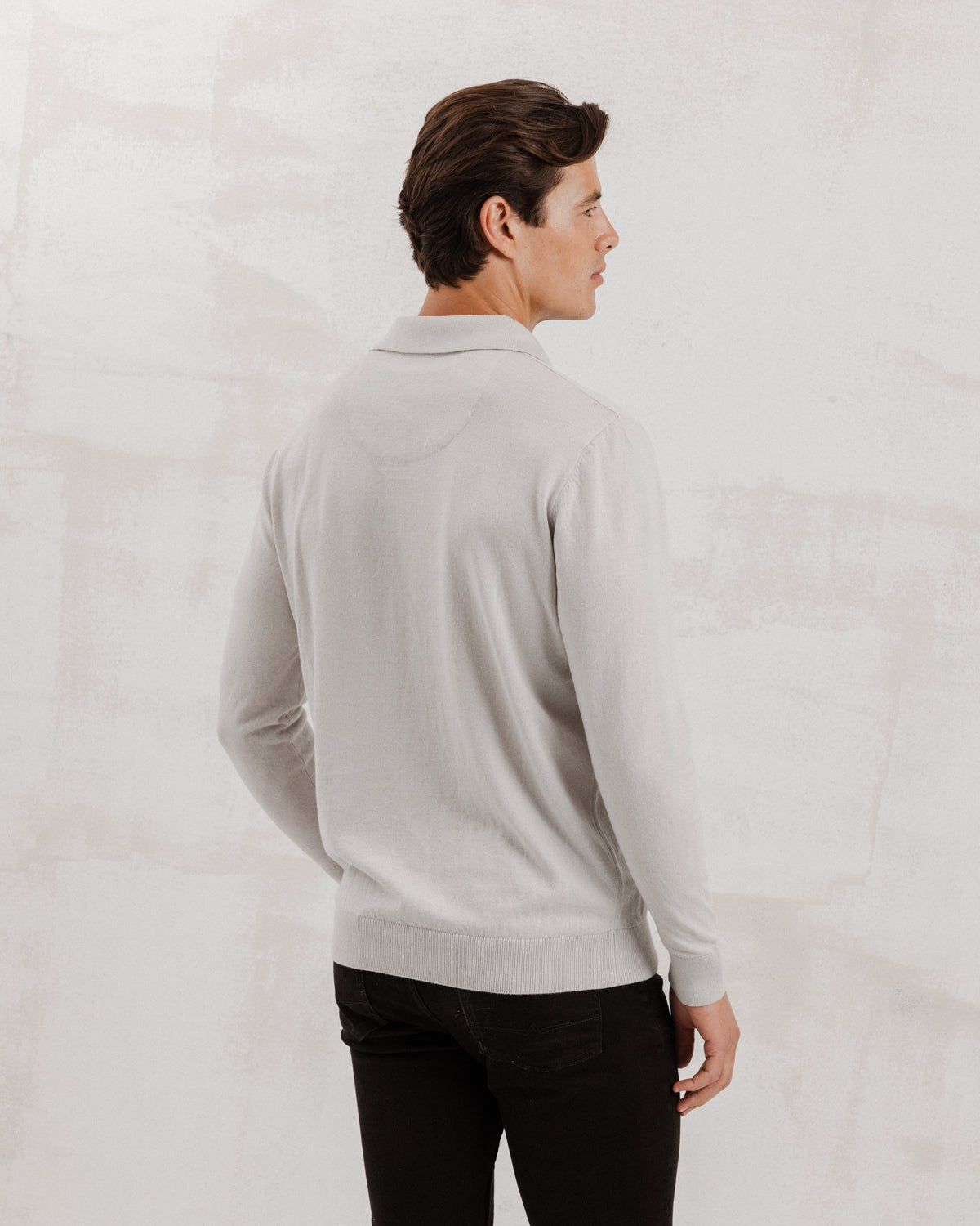 Grey Knit Polo with Times March Accents - Blake Mill