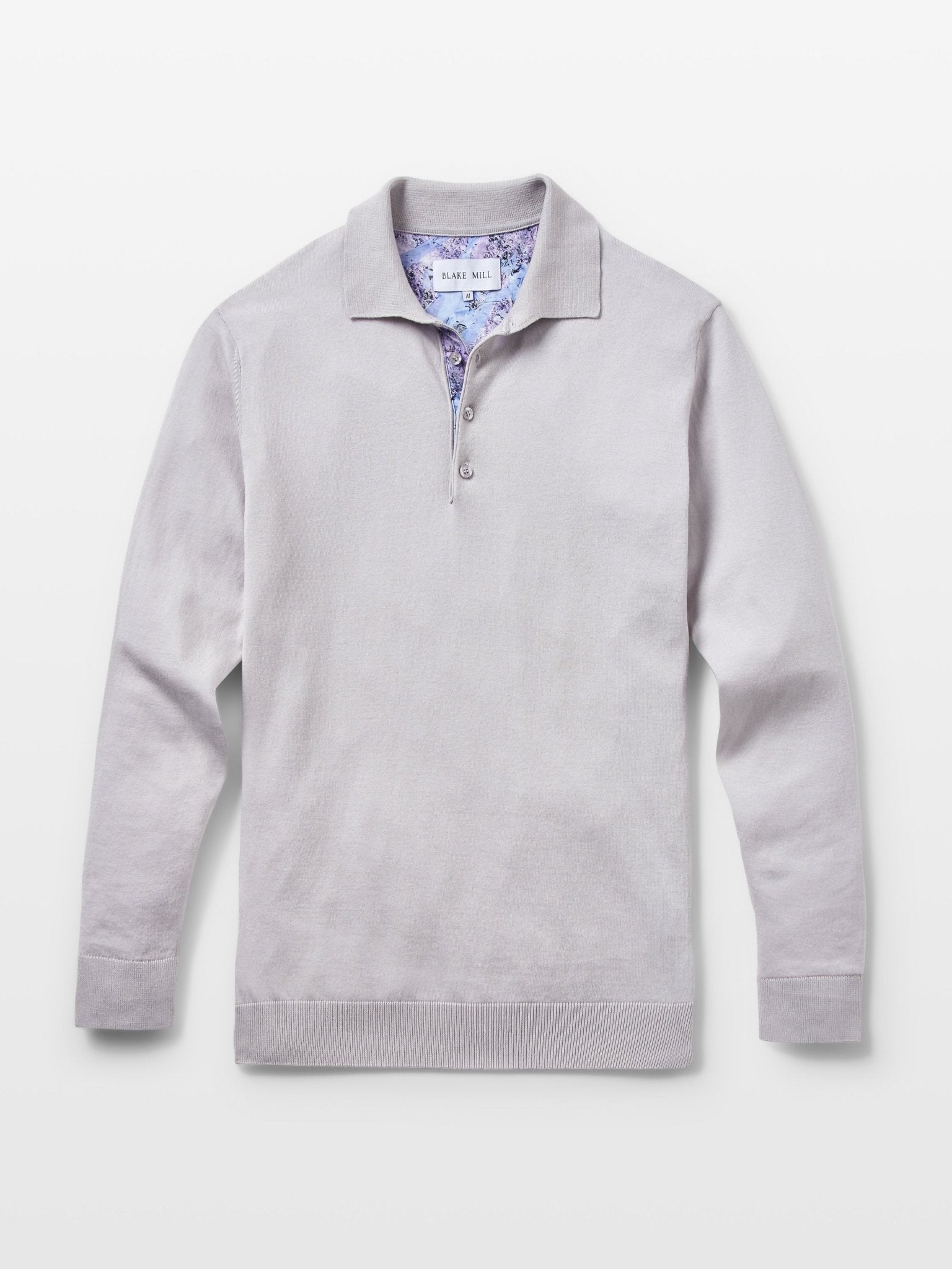 Grey Knit Polo with Times March Accents - Blake Mill