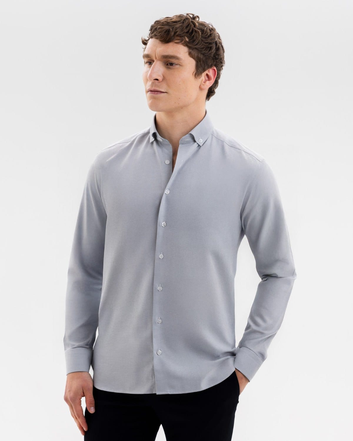Grey Oxford with Oriental Paisley Accents Button - Down Shirt - Blake Mill