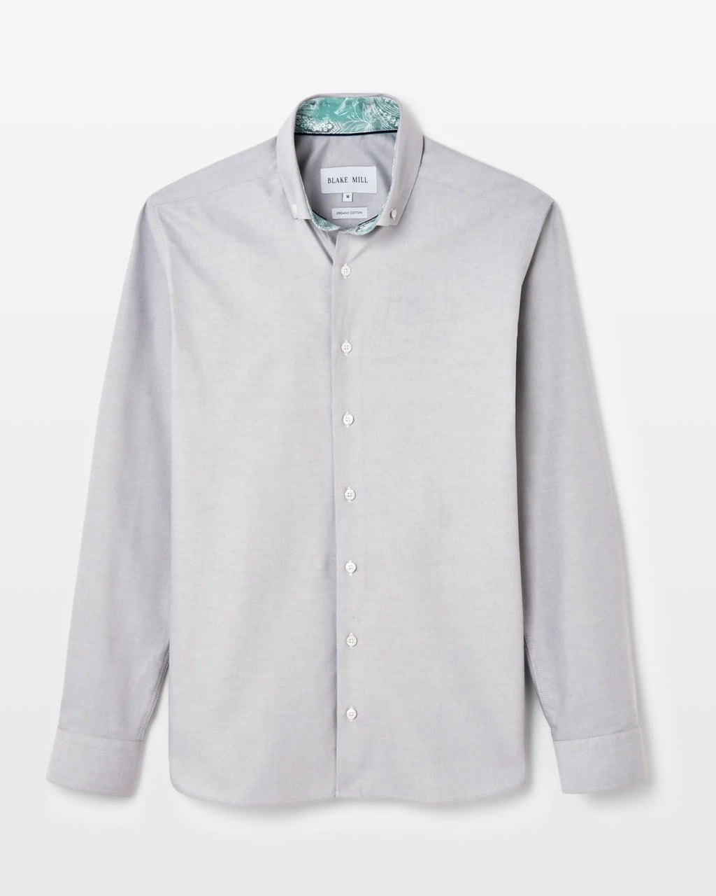 Grey Oxford with Oriental Paisley Accents Button - Down Shirt - Blake Mill