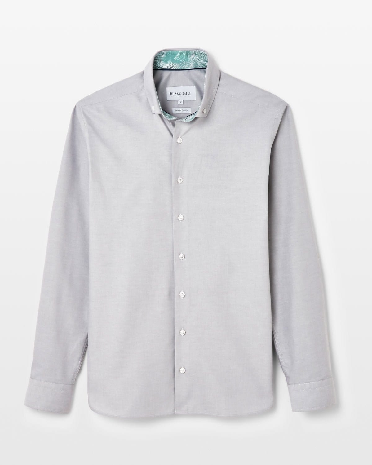 Grey Oxford with Oriental Paisley Accents Button - Down Shirt - Blake Mill