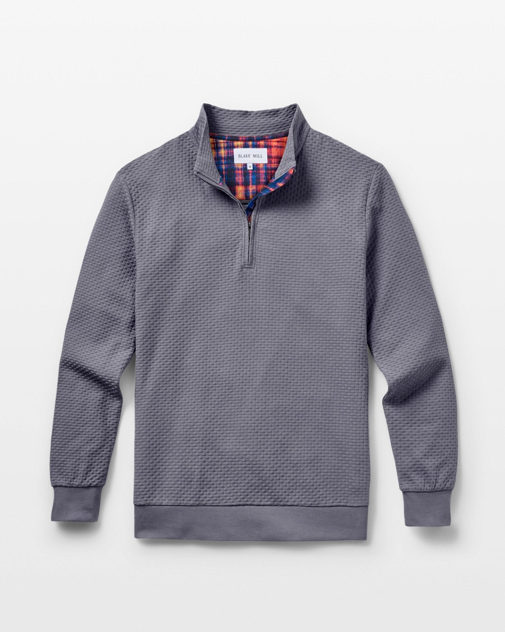 Grey with Tartan Quarter Zip Jersey - Blake Mill