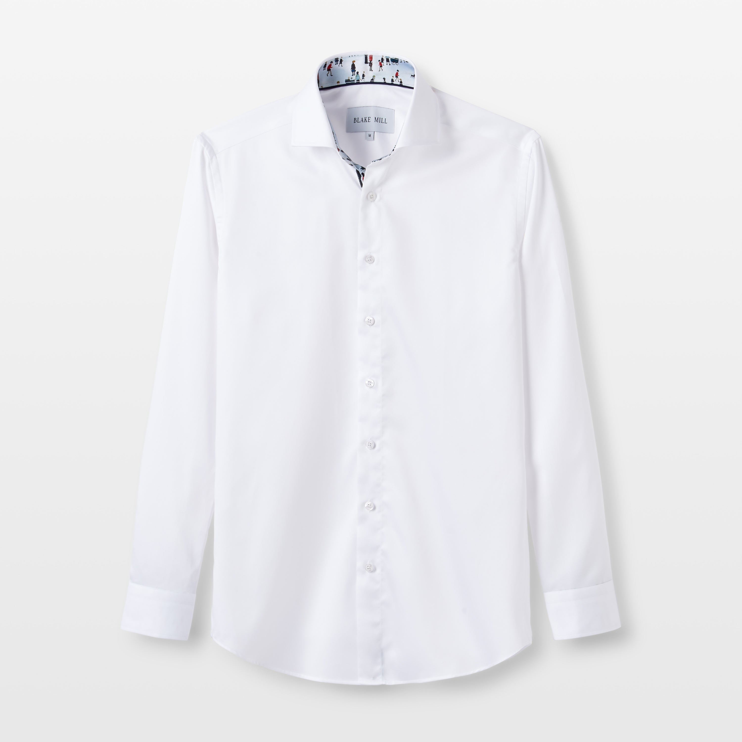 White Sateen with Lowry Blue Accents Shirt