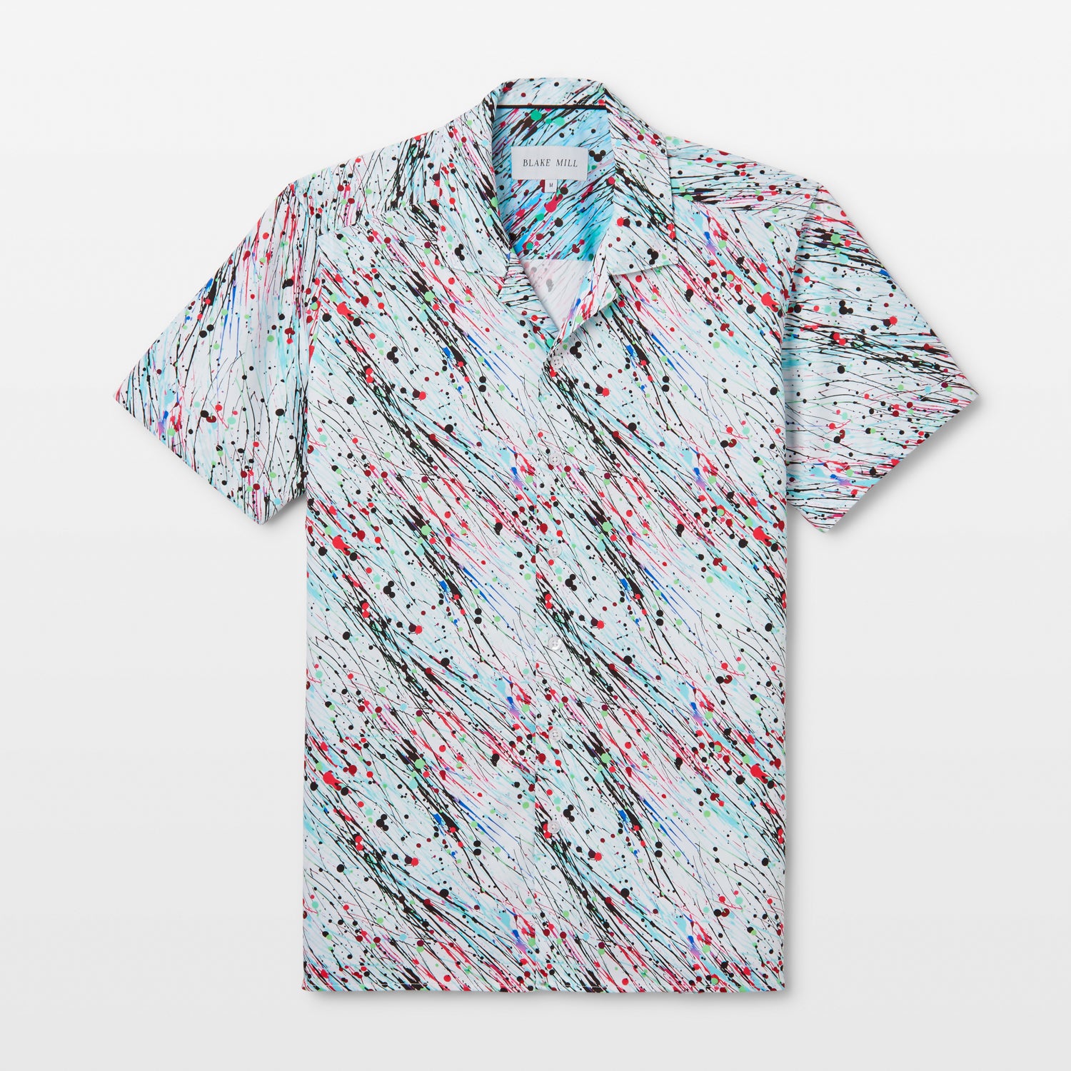 Diagonal Splashes Open Collar Shirt