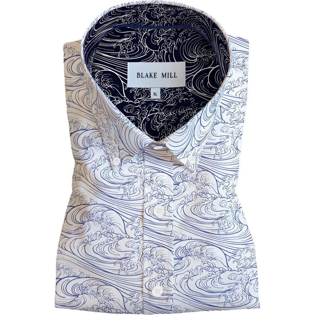 Hokusai Wave Button - Down Shirt - Blake Mill