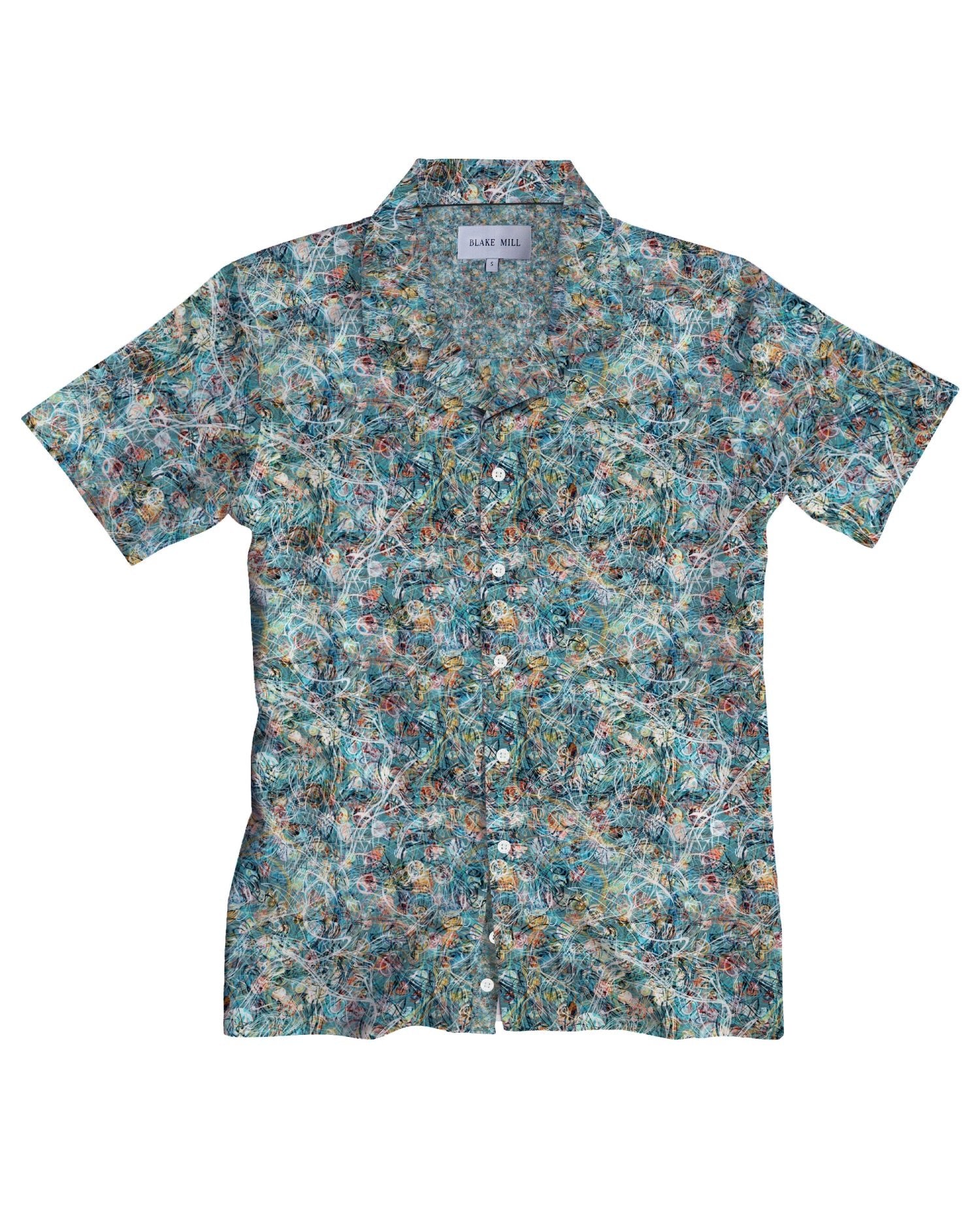 Ink Wave Open Collar Shirt - Blake Mill