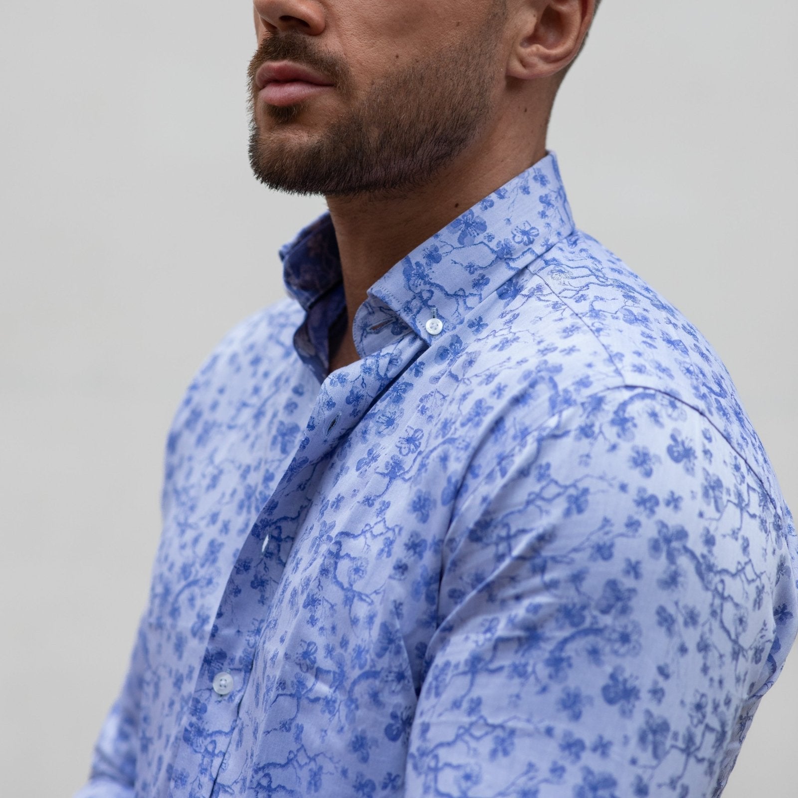 Jacquard Sakura Tree Button - Down Shirt - Blake Mill