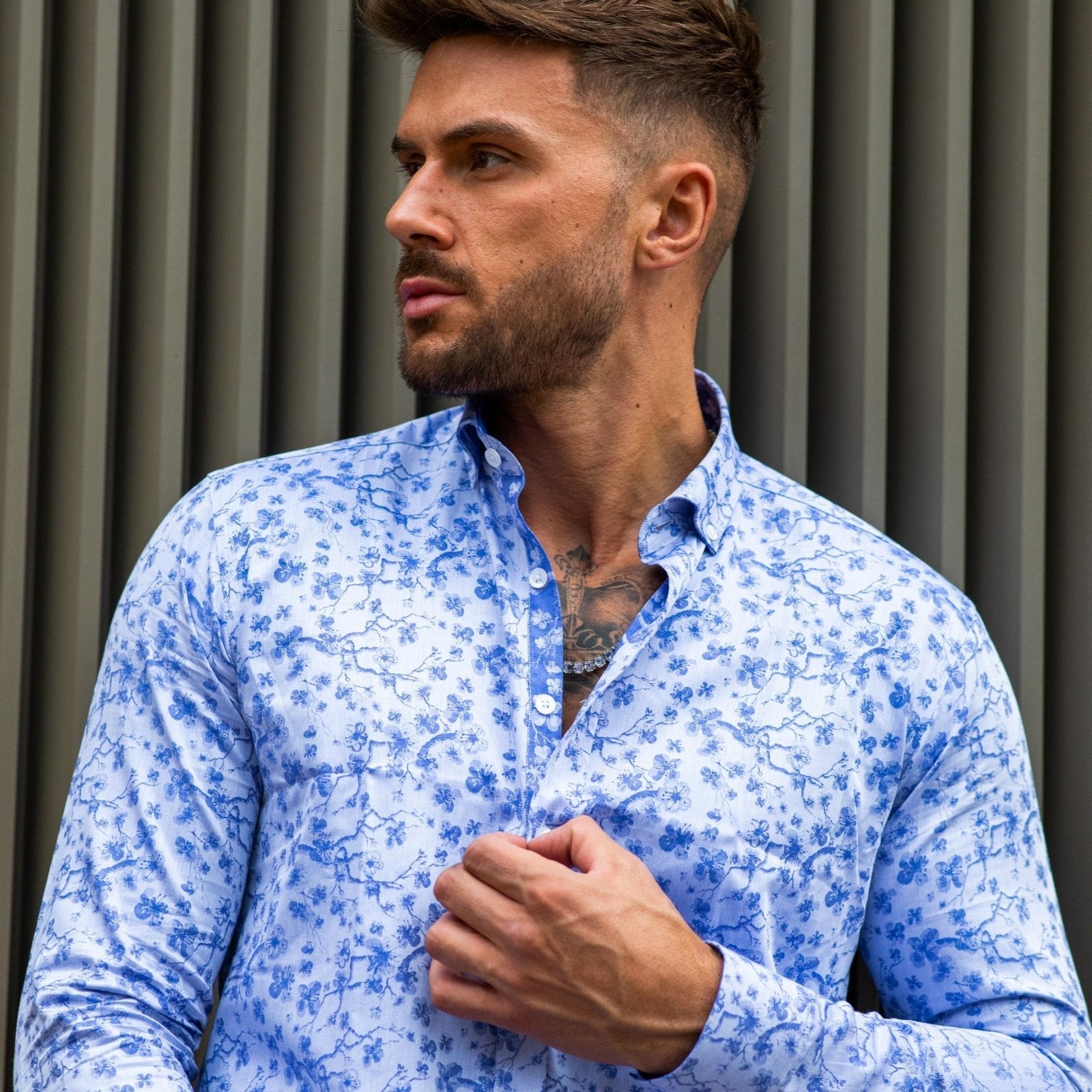 Jacquard Sakura Tree Button - Down Shirt - Blake Mill