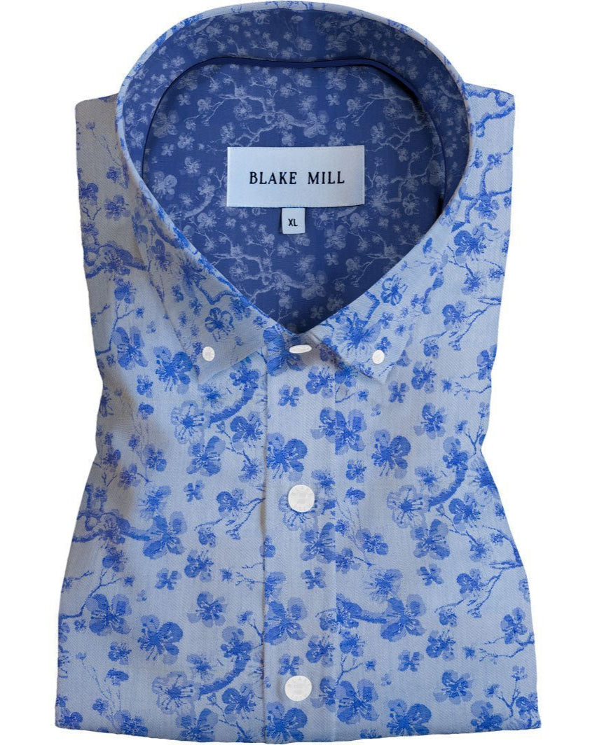 Jacquard Sakura Tree Button - Down Shirt - Blake Mill