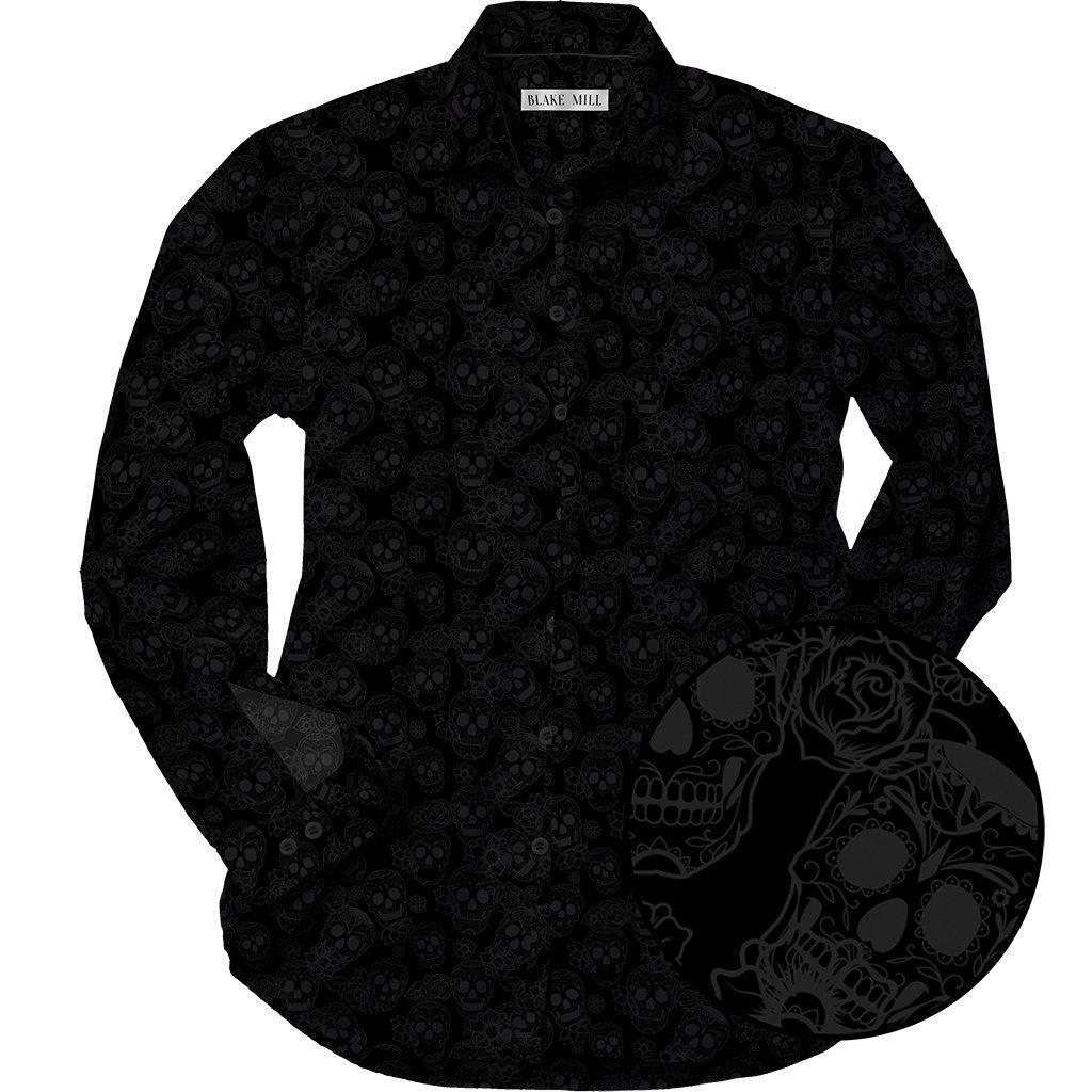 Jacquard Skulls Black Shirt - Blake Mill