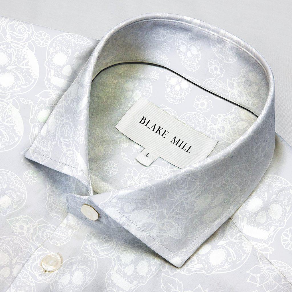 Jacquard Skulls White Shirt - Blake Mill