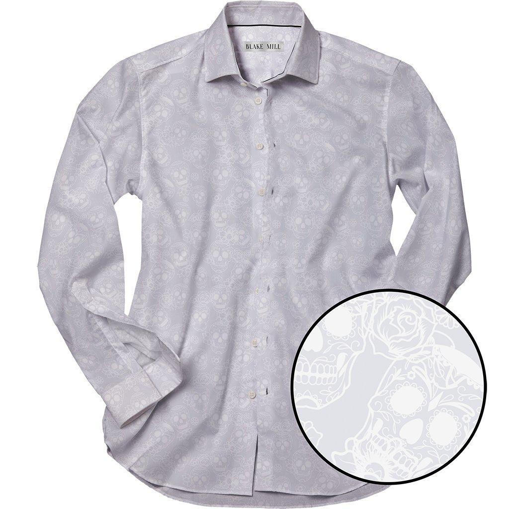 Jacquard Skulls White Shirt - Blake Mill