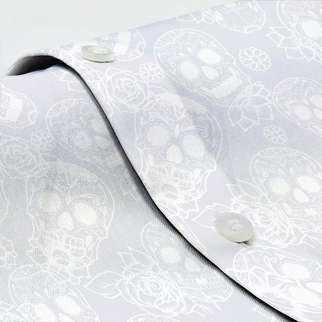 Jacquard Skulls White Shirt - Blake Mill