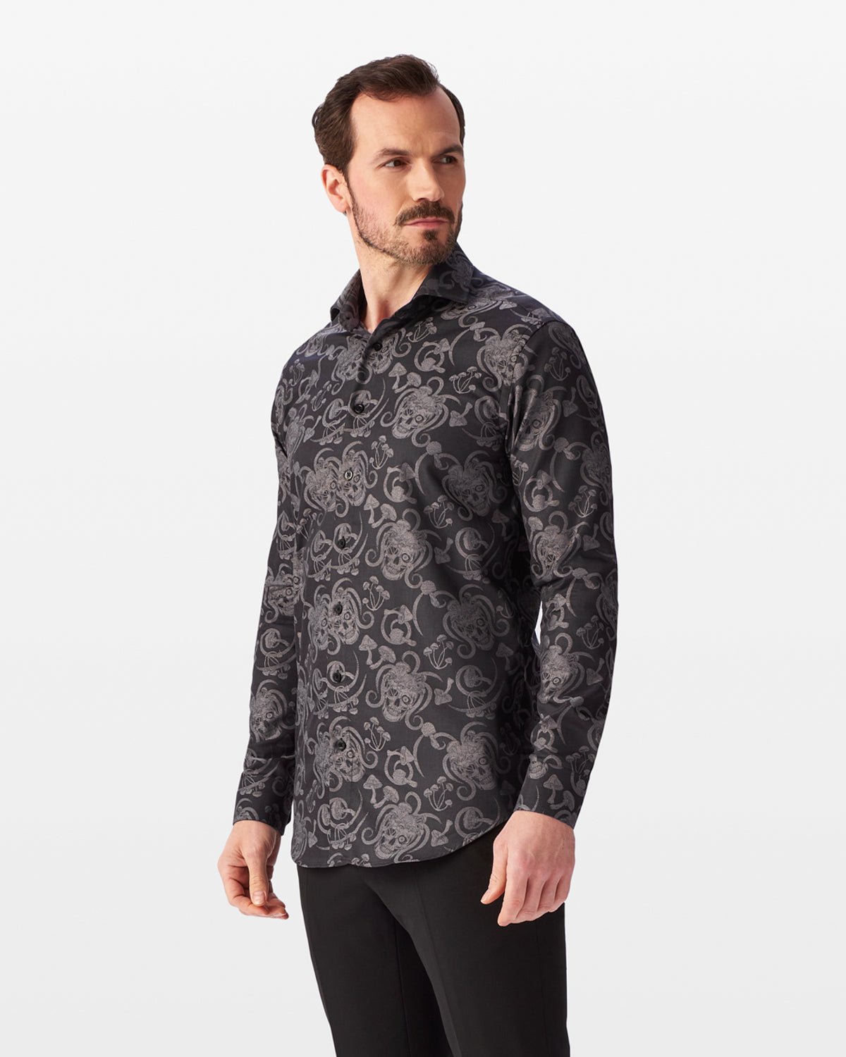 Jacquard Stoned Skulls Shirt - Blake Mill