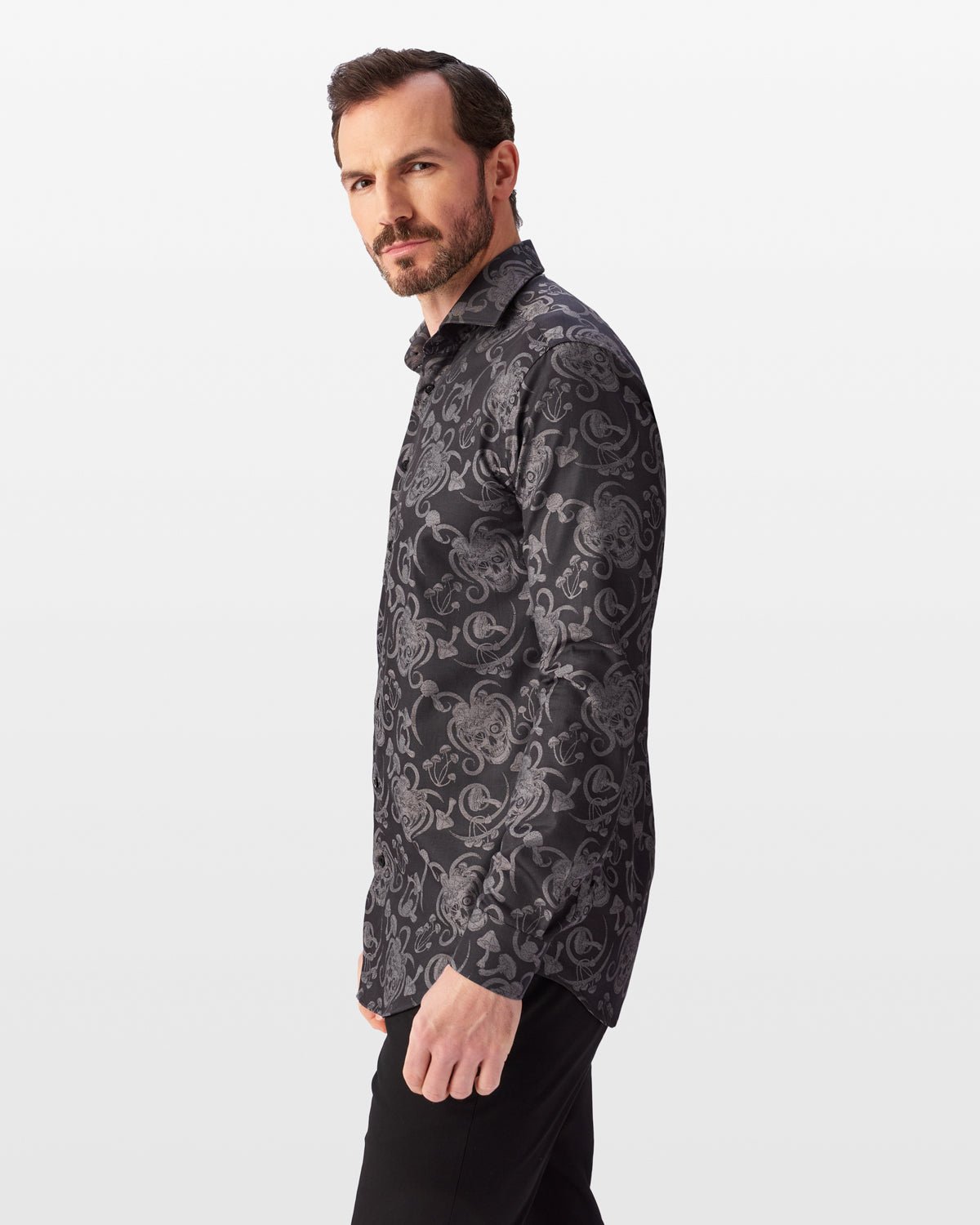 Jacquard Stoned Skulls Shirt - Blake Mill