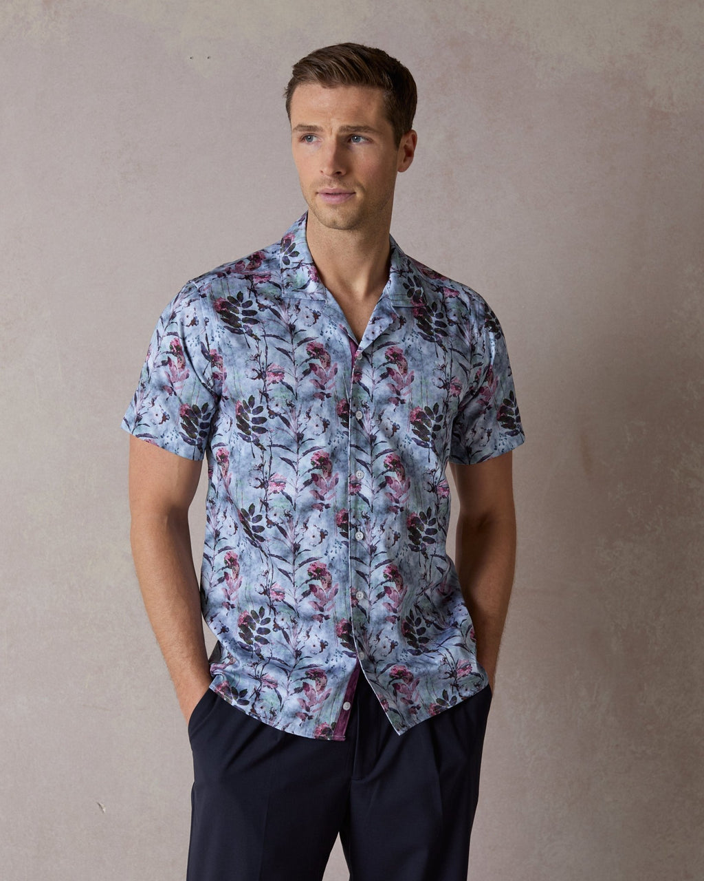 Japanese Garden Open Collar Shirt