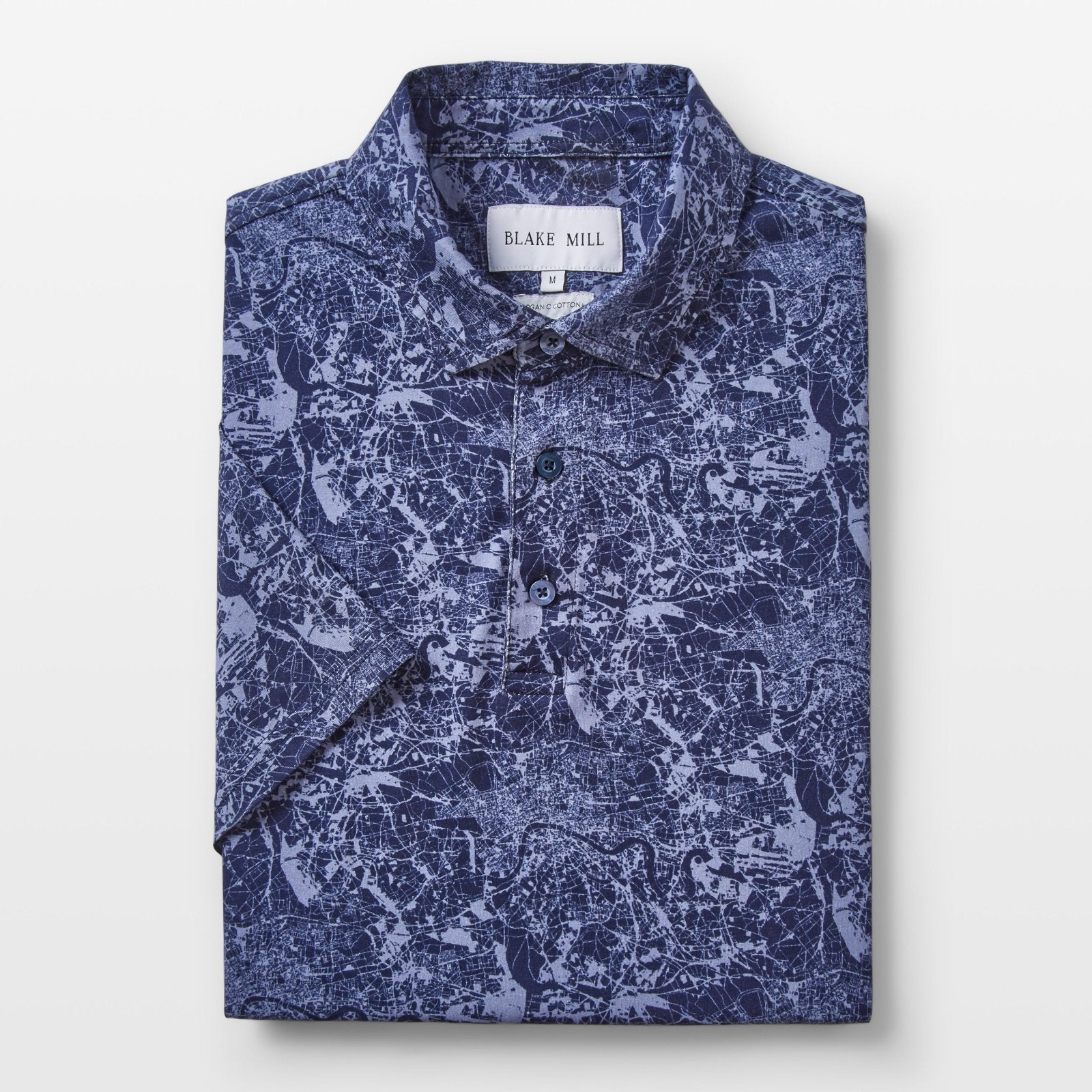 London Dark Printed Jersey Polo - Blake Mill