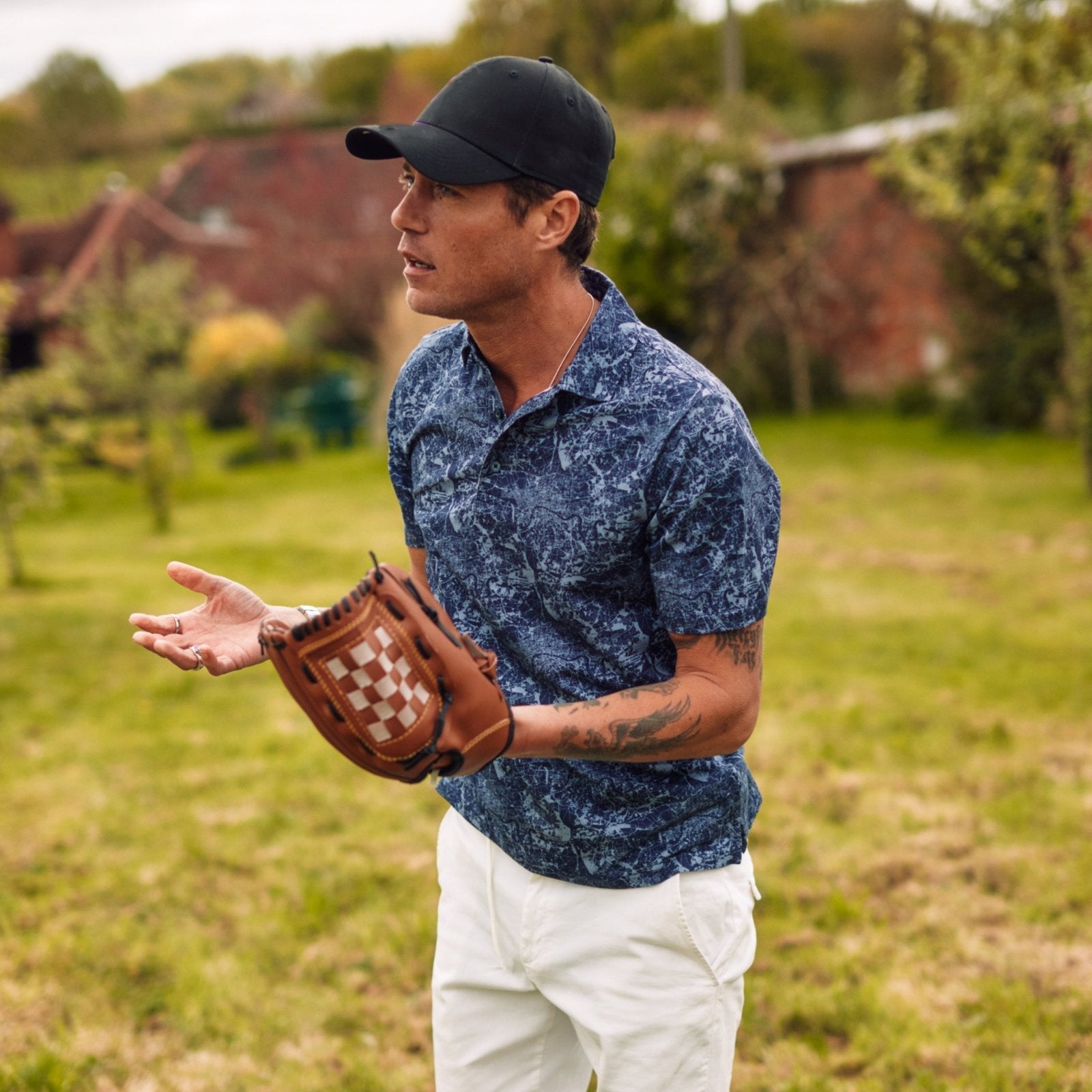 London Dark Printed Jersey Polo - Blake Mill