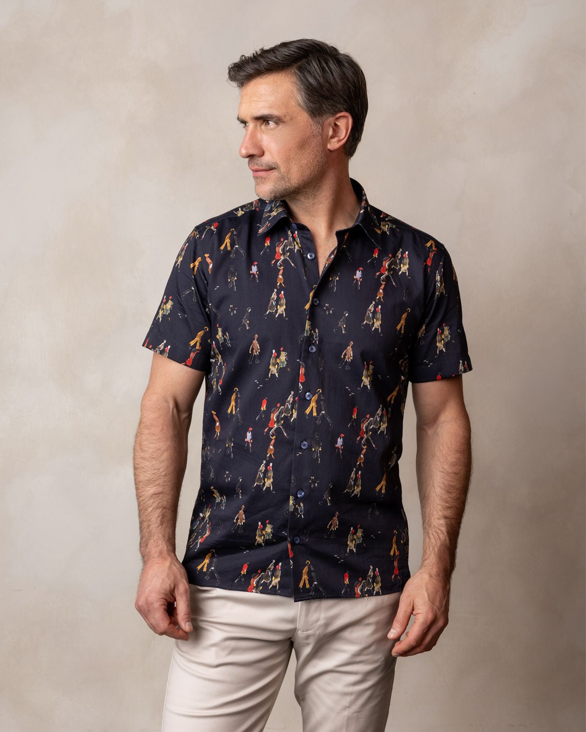 Lowry: Going to Work Short Sleeve Shirt (Navy) - Blake Mill