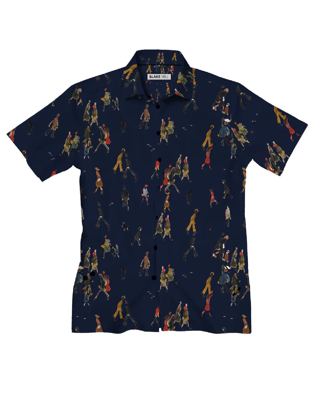 Lowry: Going to Work Short Sleeve Shirt (Navy) - Blake Mill