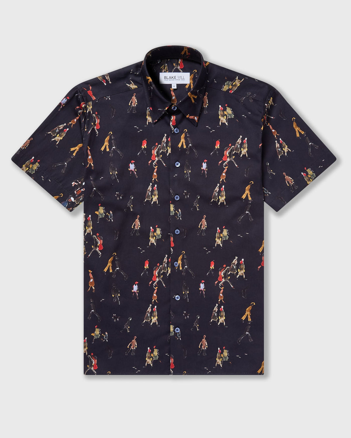 Lowry: Going to Work Short Sleeve Shirt (Navy) - Blake Mill