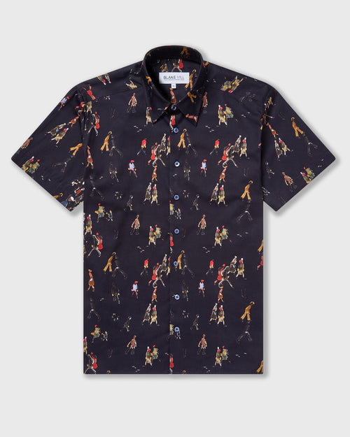 Lowry: Going to Work Short Sleeve Shirt (Navy) - Blake Mill