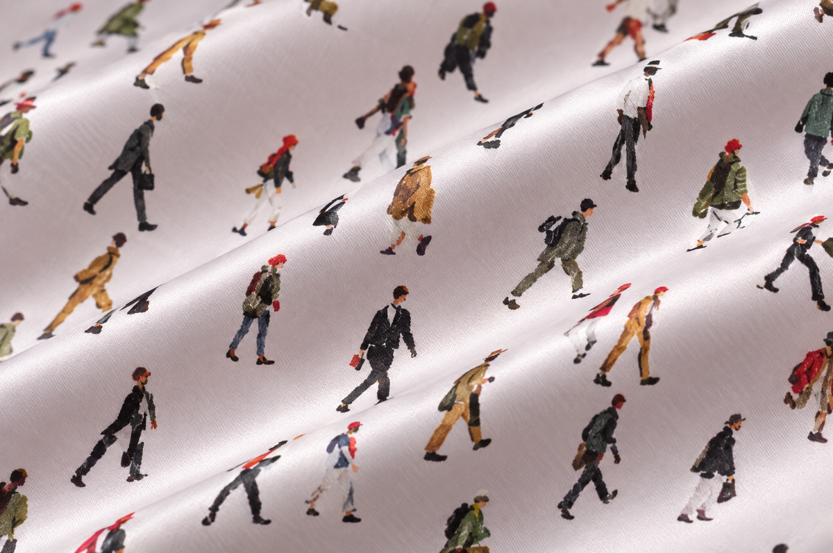 Lowry: Going To Work (Pink) shirt cotton sateen fabric detail