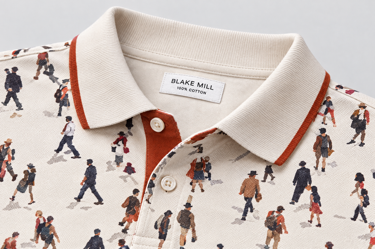 Lowry Going to Work Pique Polo ribbed collar detail