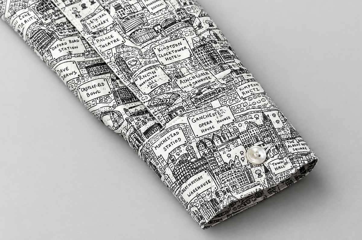Manchester Doodle shirt cuff detail