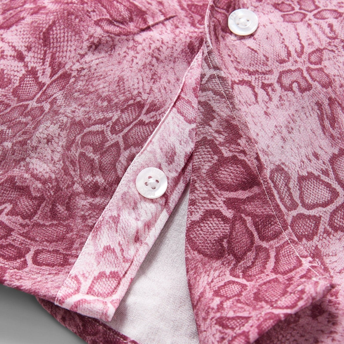 Maroon Crocodile Open Collar Shirt - Blake Mill