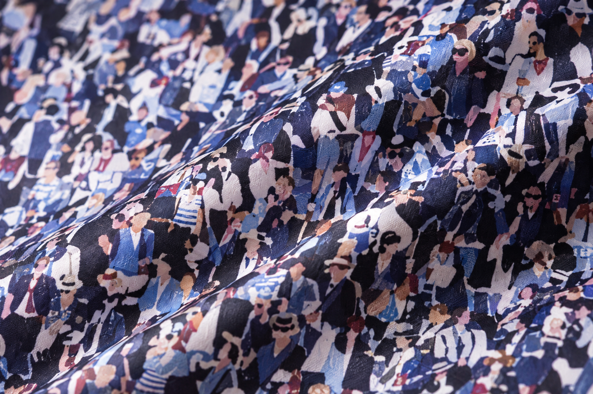 Matchday (Blue) shirt cotton sateen fabric detail