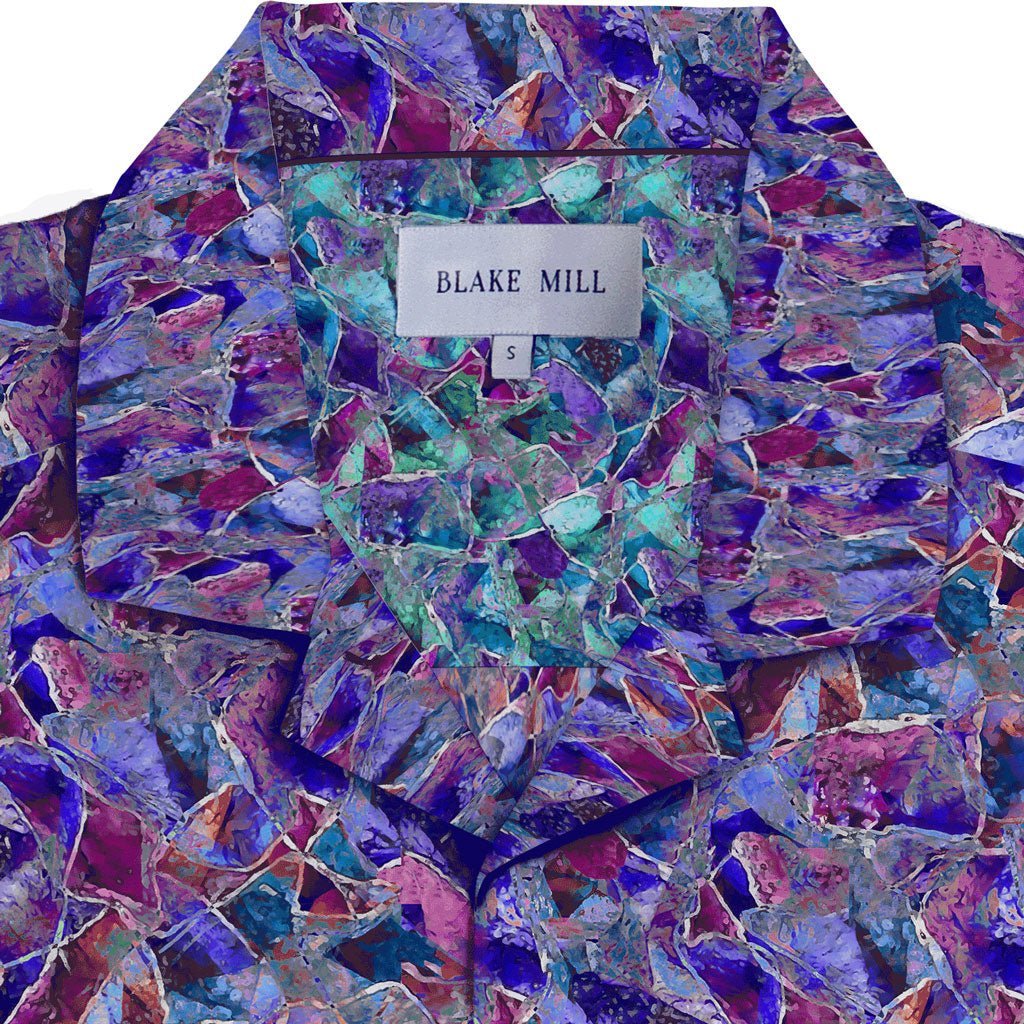 Modern Glass Open Collar Short Sleeve Shirt - Blake Mill