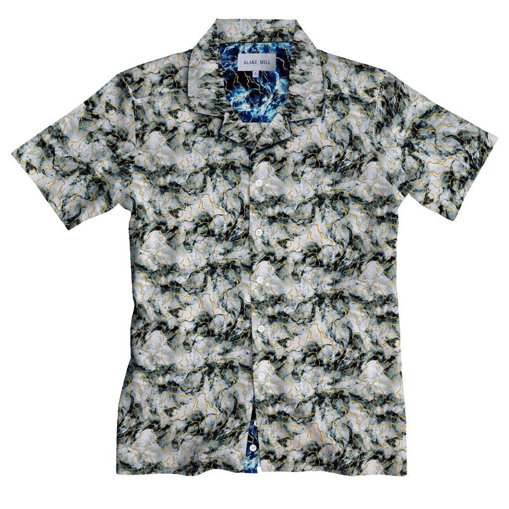 Morning Thunderstorm Open Collar Short Sleeve Shirt - Blake Mill