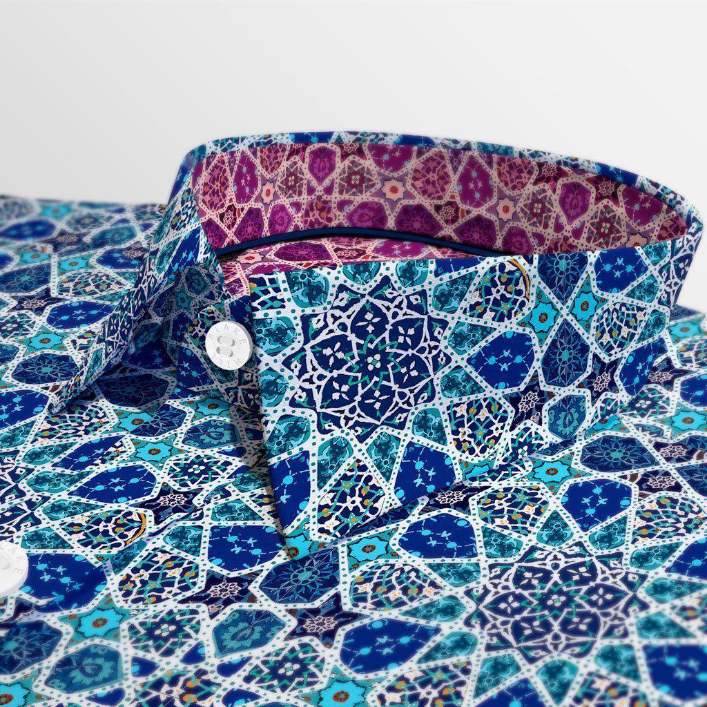 Mosaic Hidden Button Shirt - Blake Mill