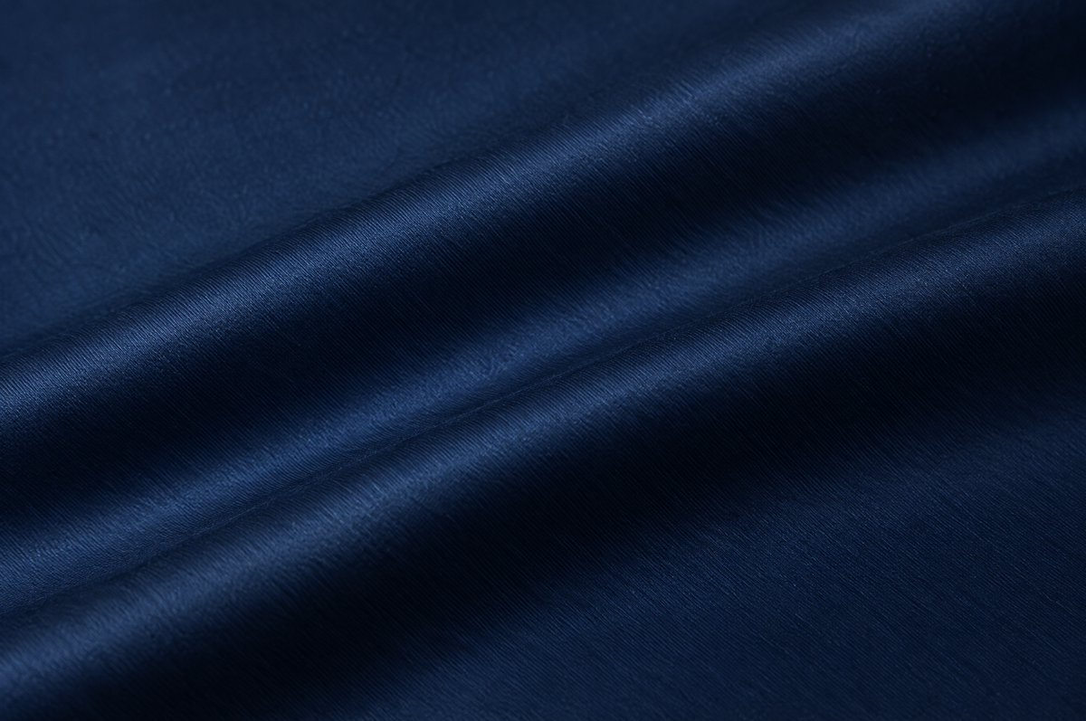 Navy Sateen shirt fabric detail