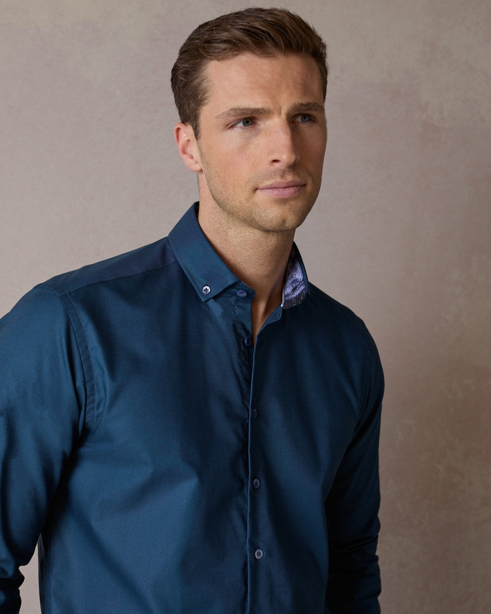 Navy Oxford with Manchester Dusk Accents Button - Down Shirt - Blake Mill