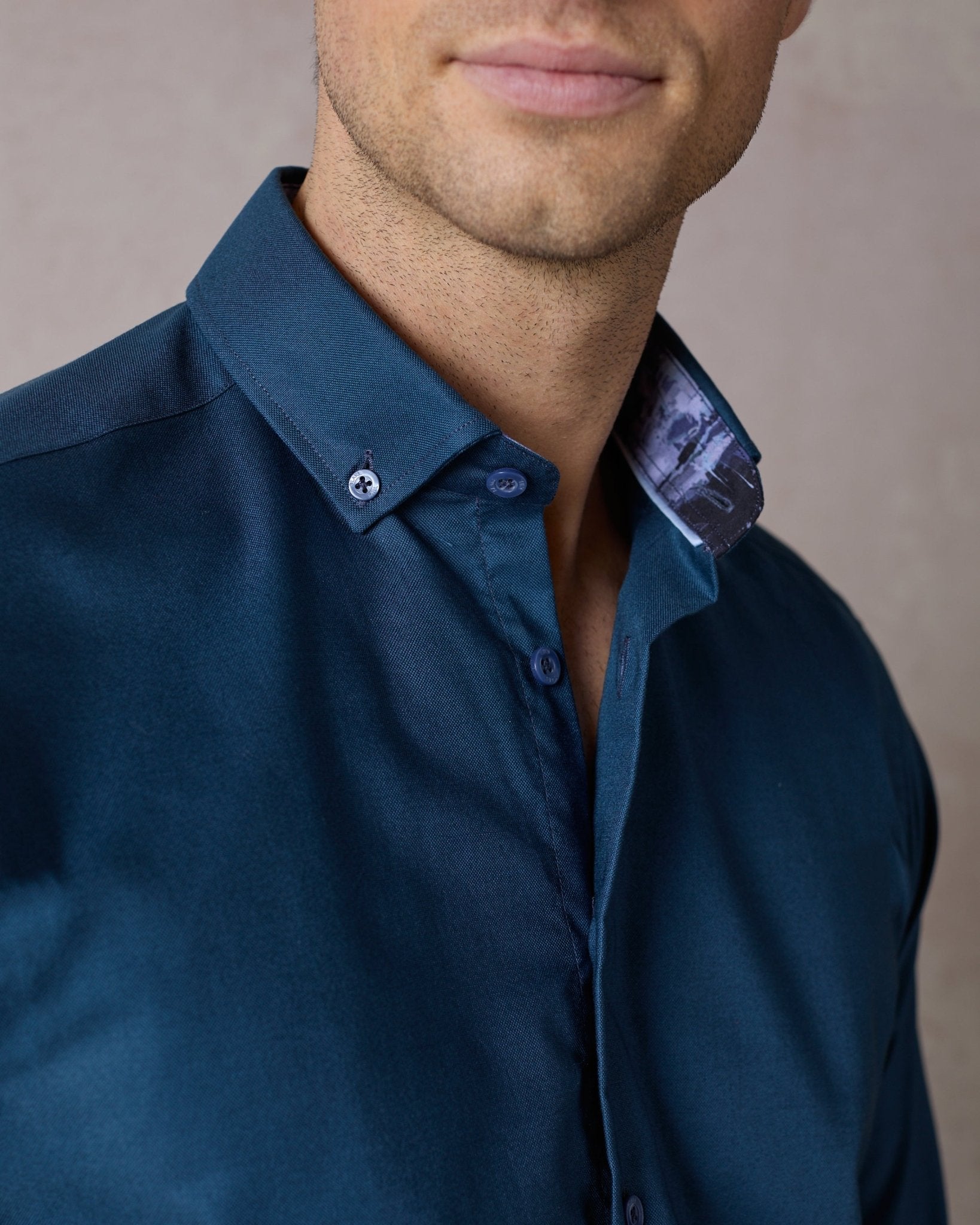 Navy Oxford with Manchester Dusk Accents Button - Down Shirt - Blake Mill