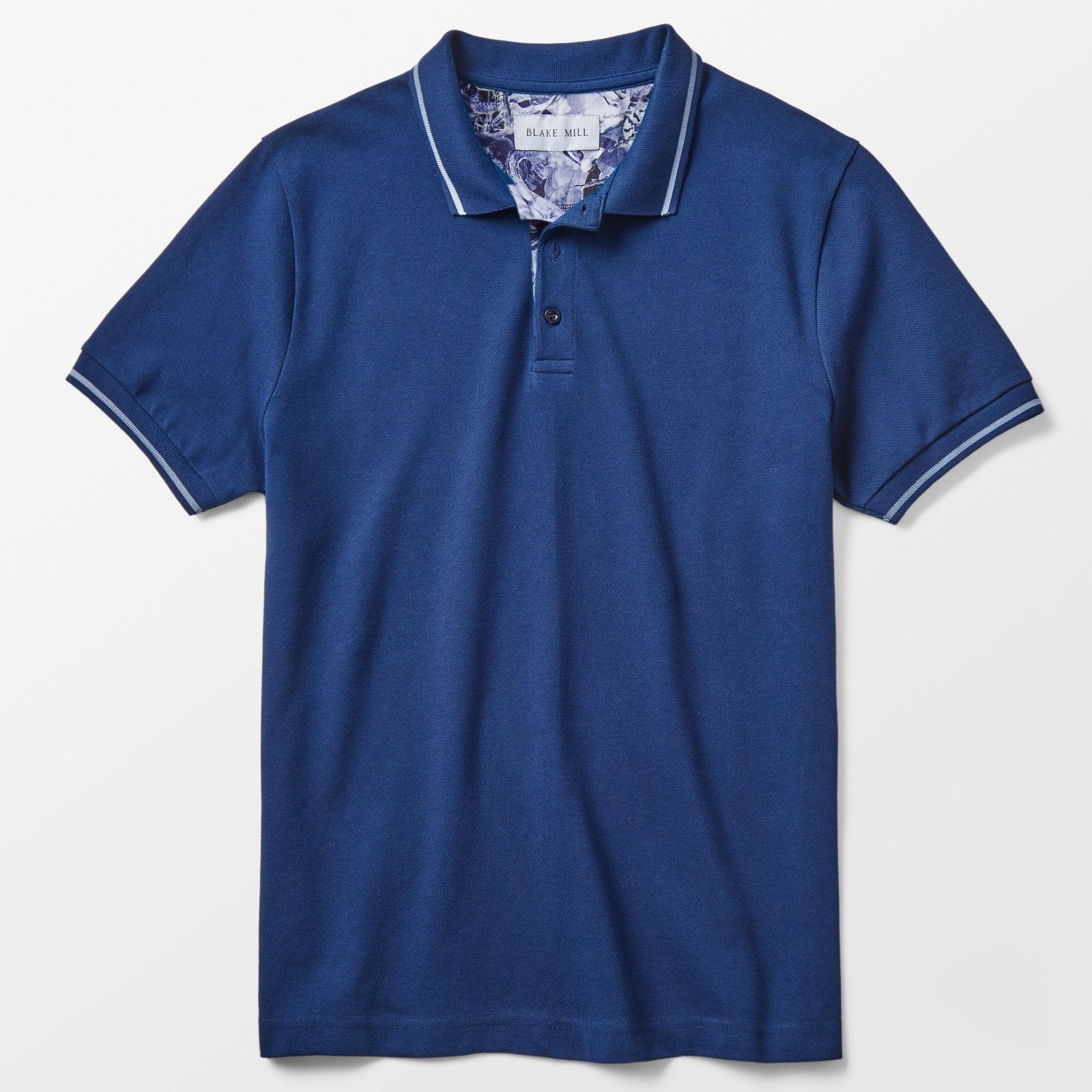 Navy Pique Polo with Garden of Eden Accents - Blake Mill