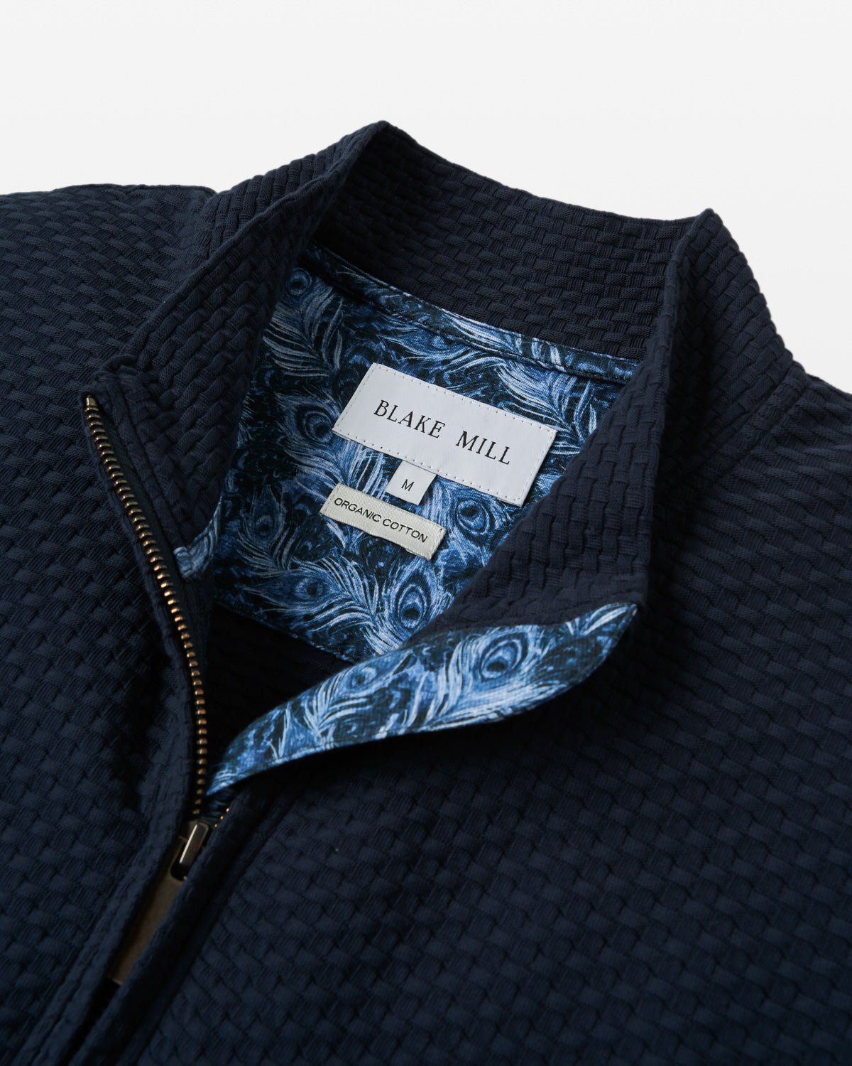 Navy Quarter Zip Jersey with Peacock Accents - Blake Mill