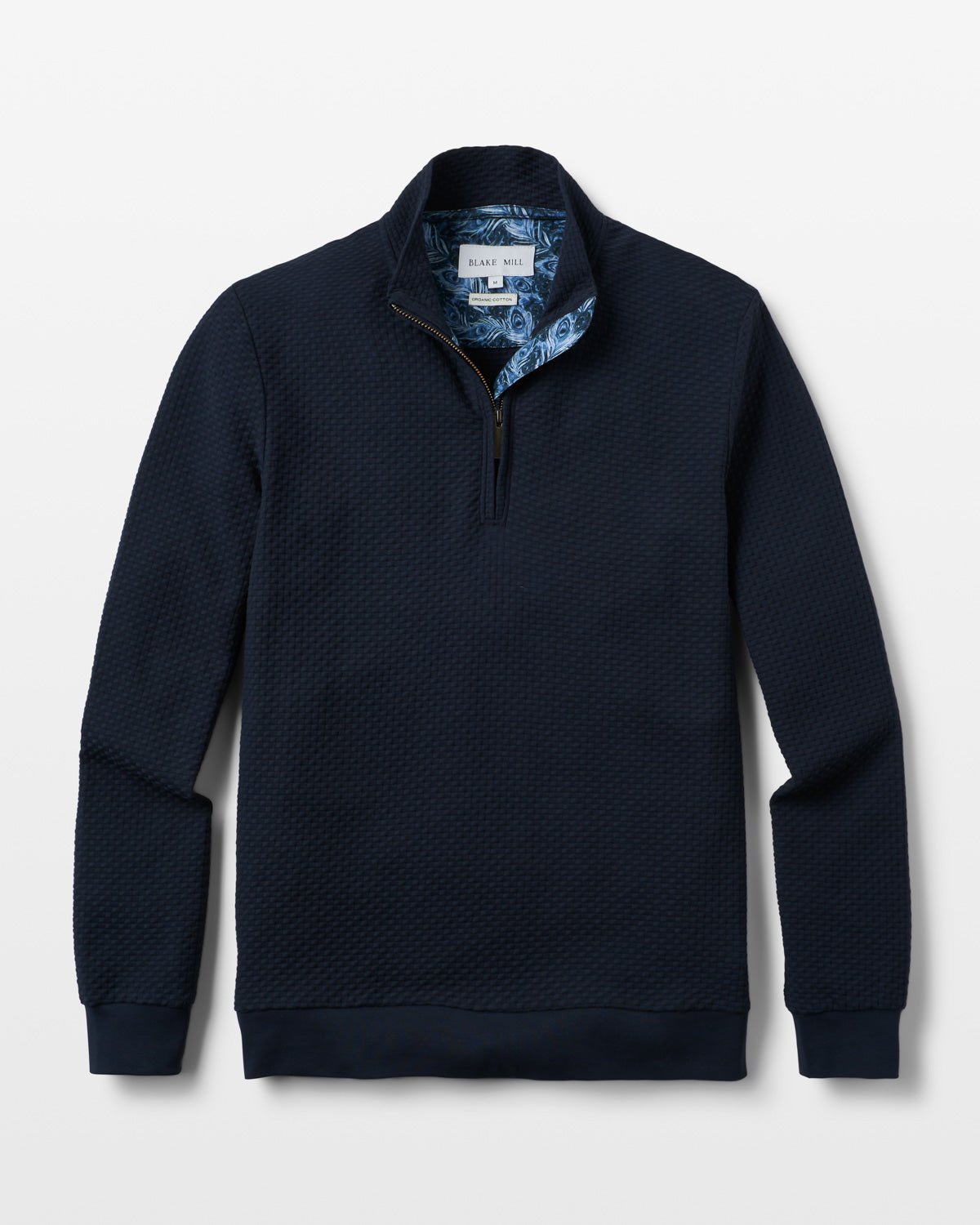 Navy Quarter Zip Jersey with Peacock Accents - Blake Mill