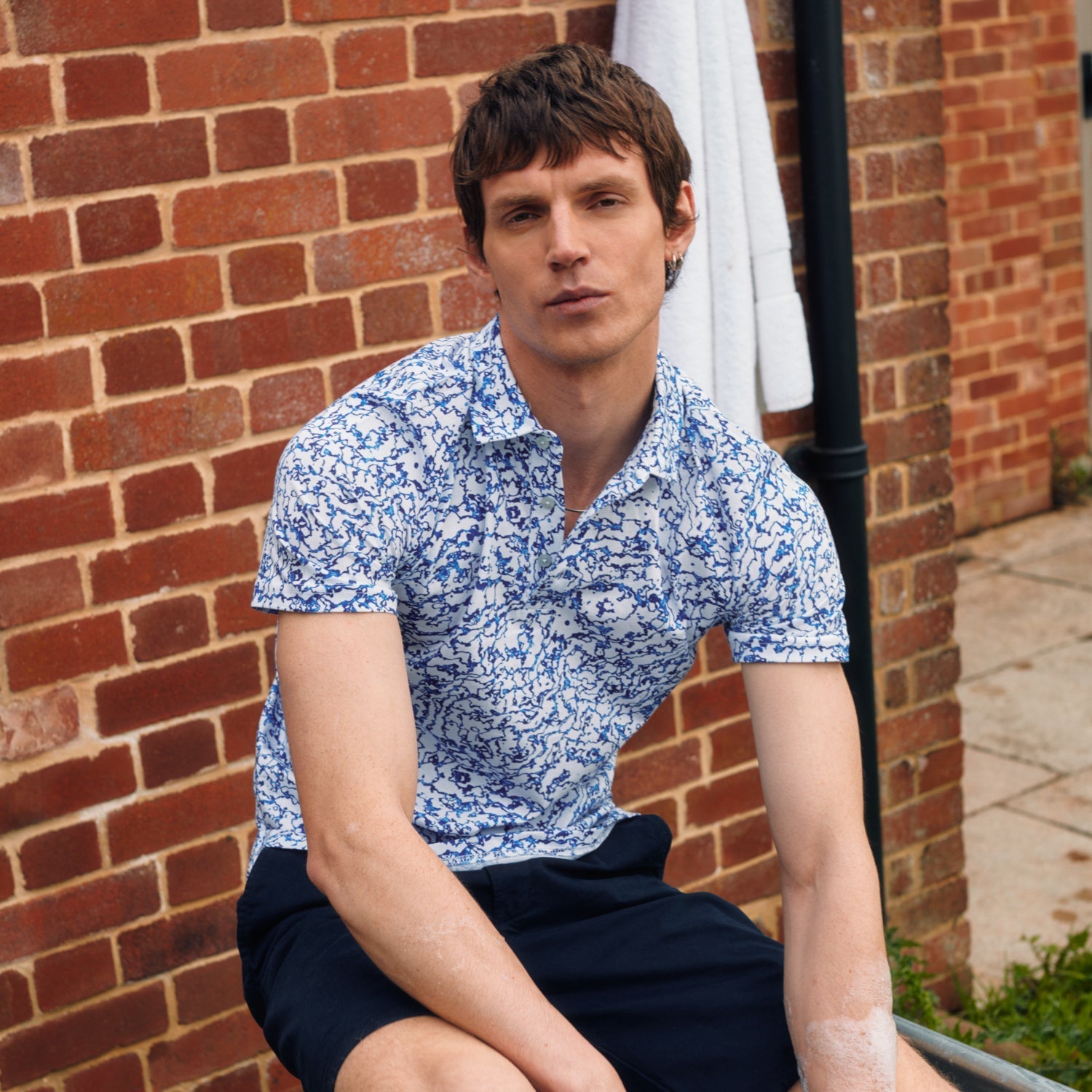 Nile Delta Printed Jersey Polo - Blake Mill