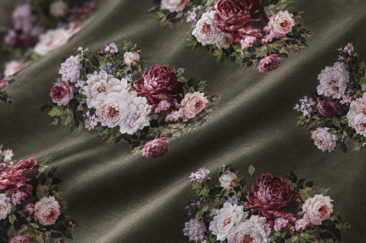 Order in Bloom shirt cotton sateen fabric detail