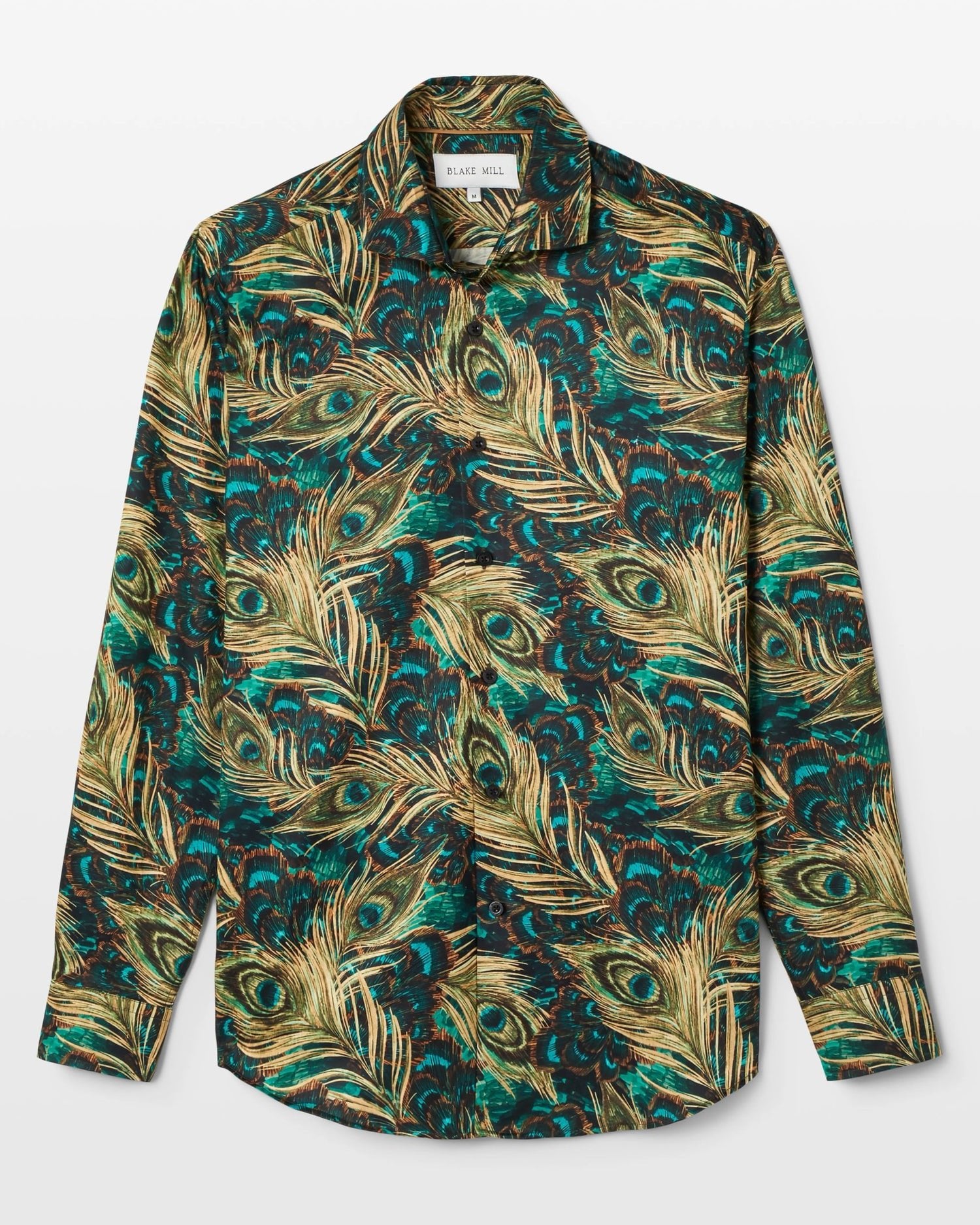 Peacock Feathers Silk Blend Shirt - Blake Mill