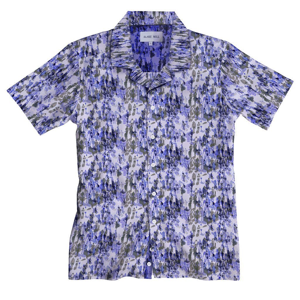 People Watching Open Collar Short Sleeve Shirt - Blake Mill