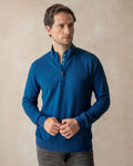 Petrol with Roses Quarter Zip Jersey - Blake Mill
