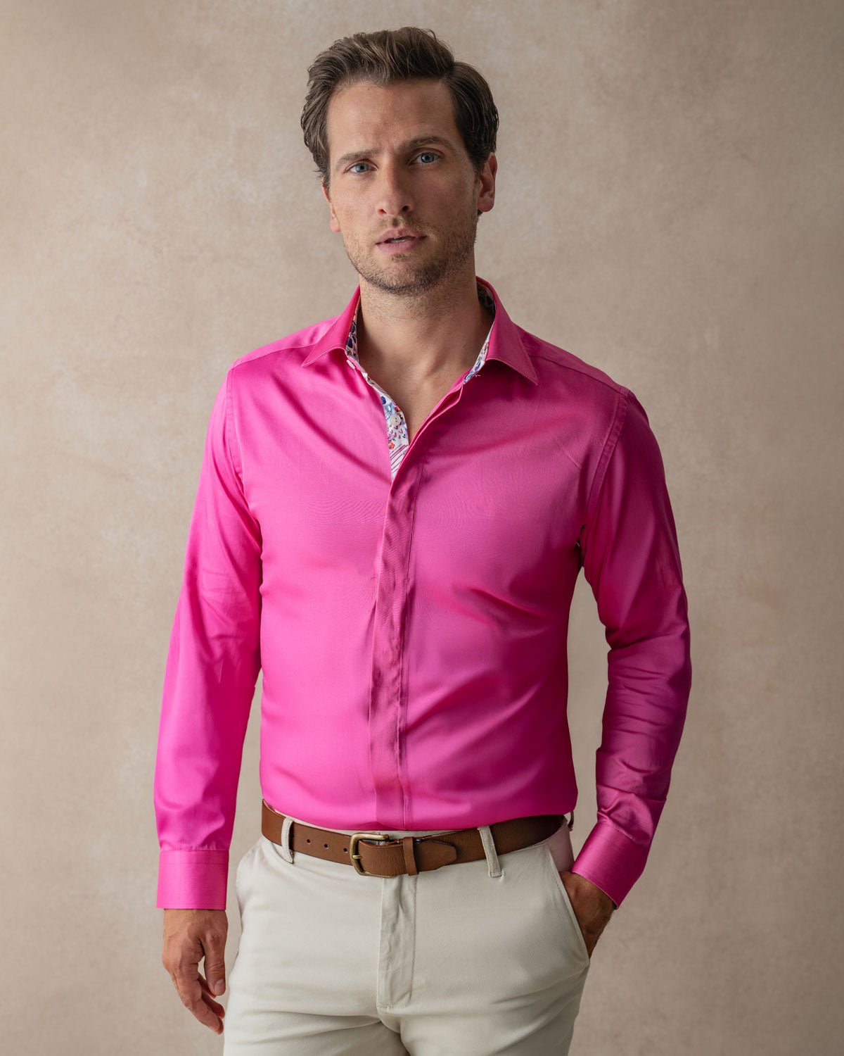 Pink with Dia De Muertos Accent Shirt - Blake Mill