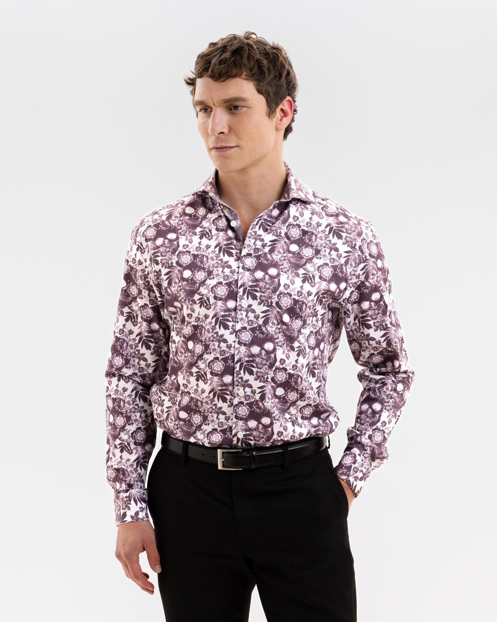 Plum Skulls 'n Roses Shirt - Blake Mill