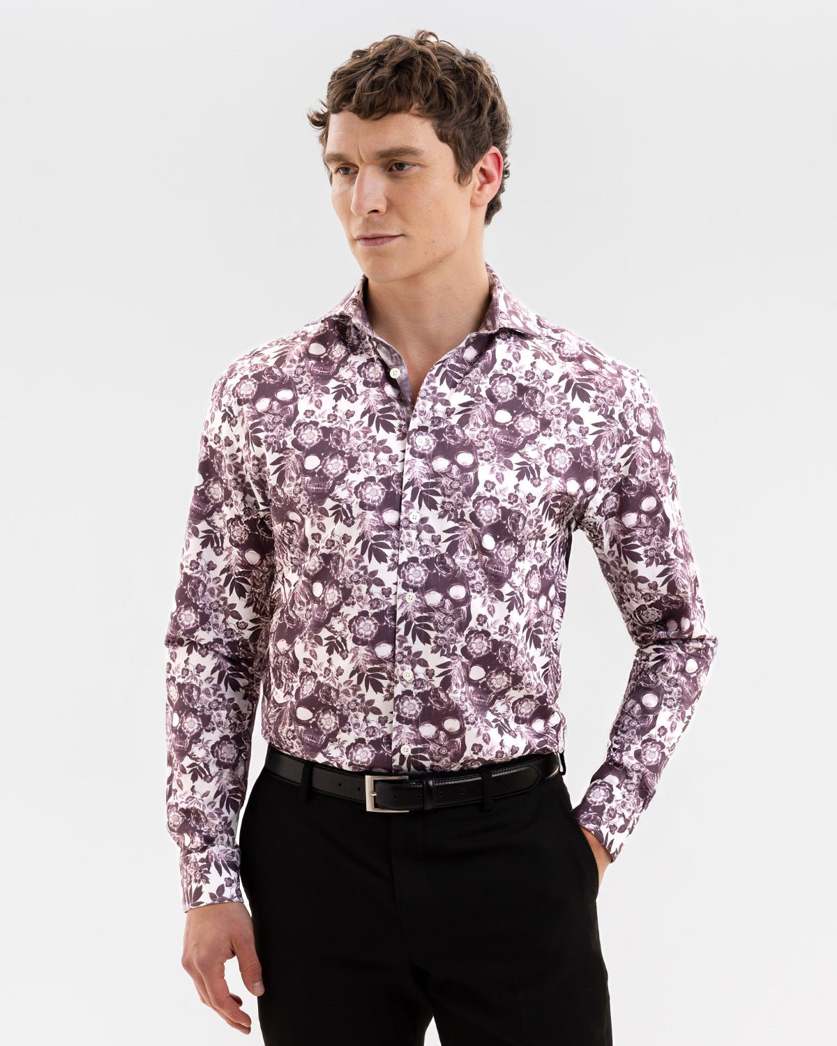 Plum Skulls 'n Roses Shirt - Blake Mill